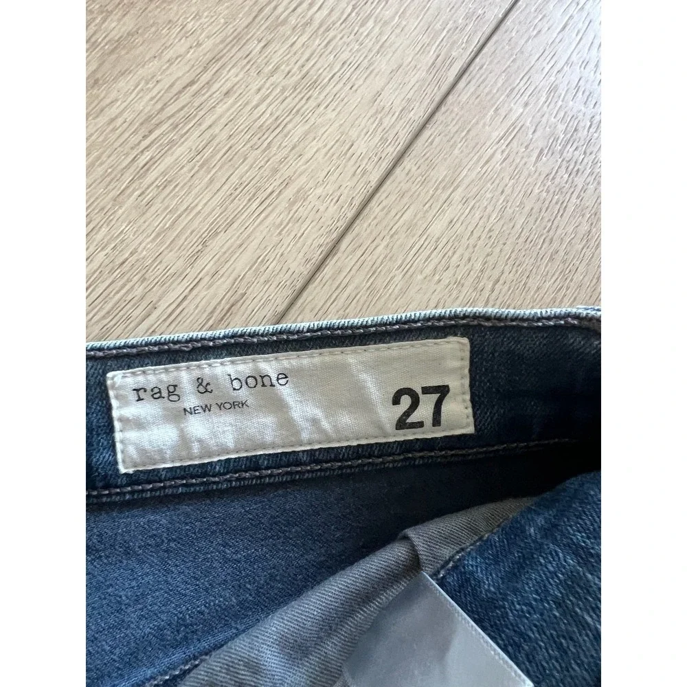 Rag & Bone High‎ Rise Ankle Skinny Jeans Size 27 Ripped Distressed Denim